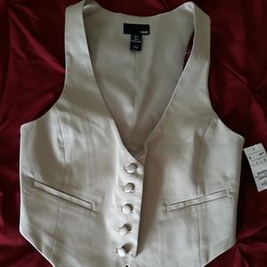 H&M Cream Button Down Vest